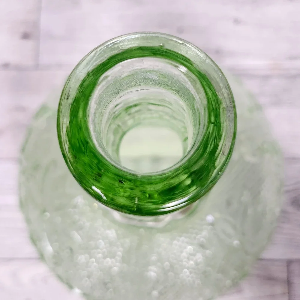 Vtg Indiana Sandwich Glass Chantilly Green Tiara Exclusive Decanter Set 10344